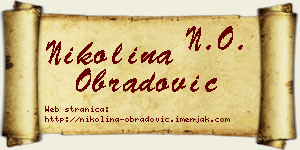 Nikolina Obradović vizit kartica